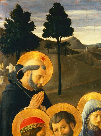 Detalje af St. Dominic fra korsfæstelsen af Fra Angelico