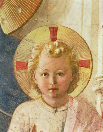 Detalje af Kristusbarnet fra Madonna delle Ombre Madonna of the Shadows, 1450 fresco af Fra Angelico