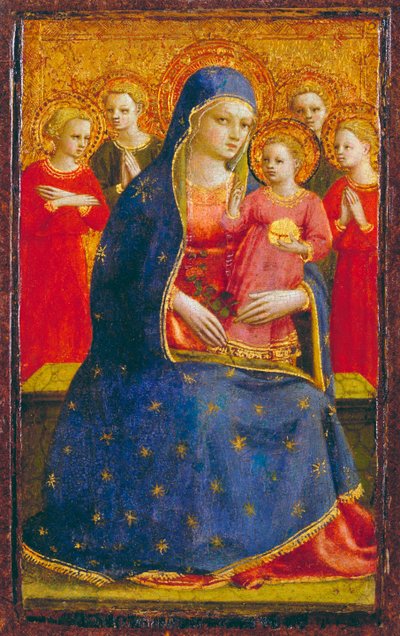 Madonna og barn med engle, ca. 1425 (tempera og guld på panel) af Fra Angelico