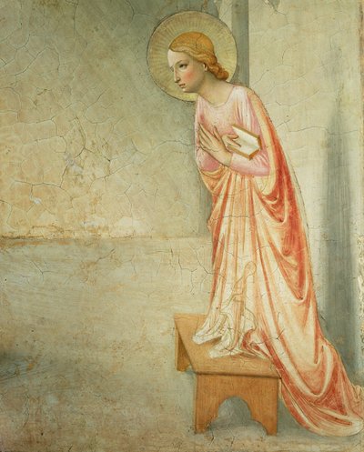 Bebudelsen, detalje af Jomfruen, 1442 fresco se 72388 af Fra Angelico