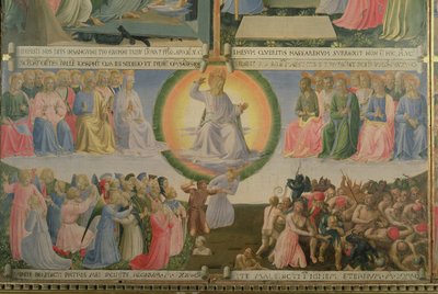 The Last Judgement, detalje fra panel fire i Silver Treasury of Santissima Annunziata, c.1450-53 (tempera på panel) af Fra Angelico