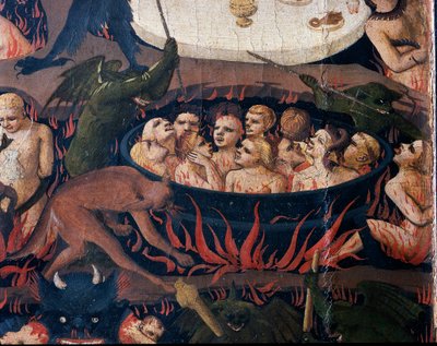 The Last Judgment: Hell - Sjælene fra de forbandede, der blev udsat for tortur i helvedes cirkler, 1432-1435 af Fra Angelico