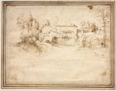 Bondegård på skråningen af en bakke, ca. 1508. af Fra Bartolommeo