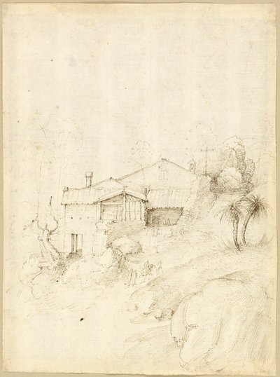 Kloster på skråningen af en klippebakke af Fra Bartolommeo