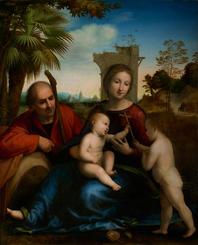 Hvilen på flugten til Egypten med Johannes Døberen, ca. 1509 af Fra Bartolommeo