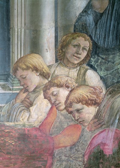 Celebration of the Relics of St. Stephen detalje af korister, 1452-66 fresco se også 63780 & 63782 af Fra Filippo Lippi