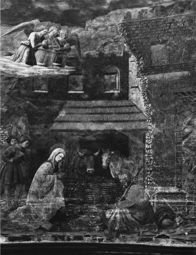 Fødselen, en af scenerne fra fresko-cyklussen af Jomfruens liv i katedralens apsis af Fra Filippo Lippi