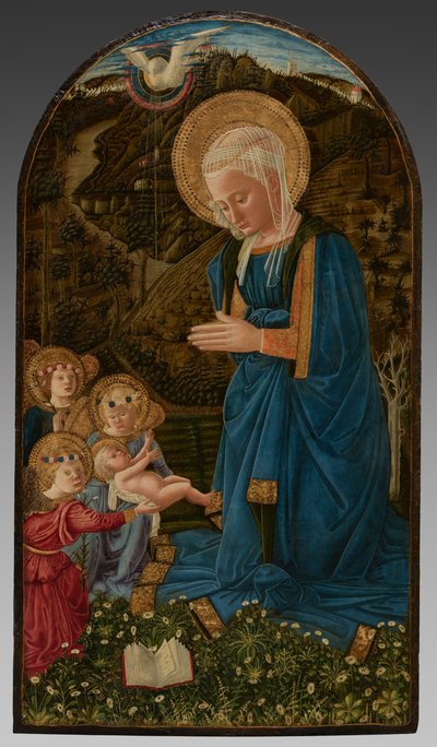 Jomfru Maria med barnet og engle af Fra Filippo Lippi