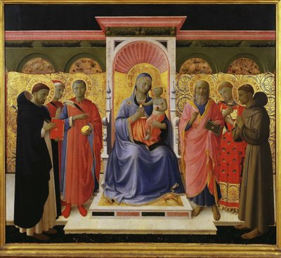 Hellig samtale Annalena altertavle, ca 1435. af Fra Giovanni Angelico da Fiesole
