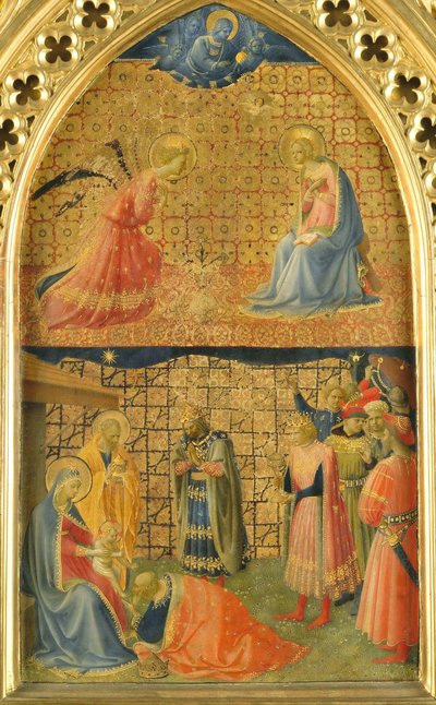 Bebudelsen og tilbedelsen af vismændene, ca. 1433-1434. af Fra Giovanni Angelico da Fiesole