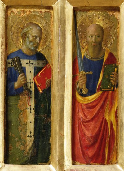Apostlene Peter og Paulus fra Perugia-altertavlen, ca 1437. af Fra Giovanni Angelico da Fiesole