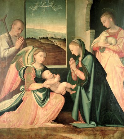 Den hellige familie med St. Agnes af Fra da Pistoia Paolino