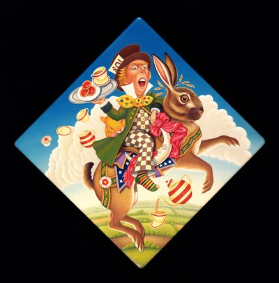 A Mad Tea Party, 2008 (olie og tempera på panel) af Frances Broomfield