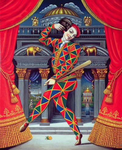 Harlequin at the Gates of Horn and Ivory, 2007 (olie og tempera på panel) af Frances Broomfield