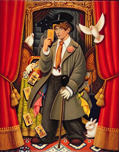Harpo, 2010 (olier og tempera på panel) af Frances Broomfield