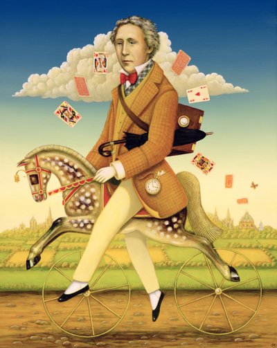 Lewis Carroll (1832-98) 2001 (olie og tempera på panel) af Frances Broomfield