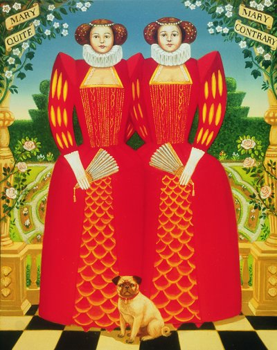 Mary Mary, 1995 (olie og tempera på panel) af Frances Broomfield