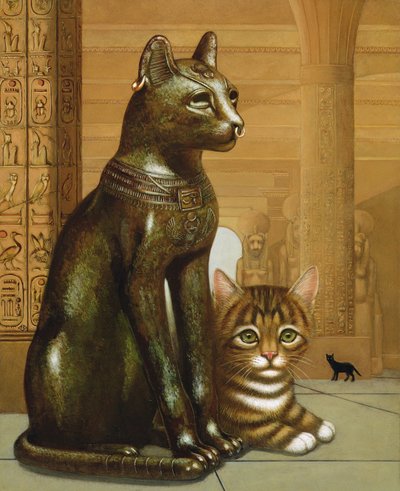 Mike the British Museum Kitten, 1995 (olie og tempera på panel) af Frances Broomfield