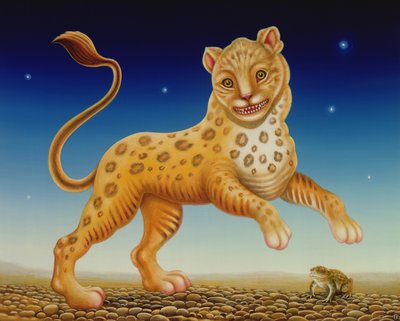 Panther, 2004 (olie og tempera på panel) af Frances Broomfield