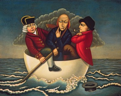 The Three Wise Men of Gotham, 2005 (olie og tempera på panel) af Frances Broomfield