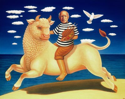 Yo Picasso, 2003 (olie og tempera på panel) af Frances Broomfield