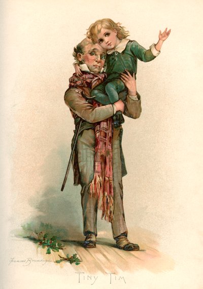 Bob Cratchit bærer lille Tim af Frances Brundage