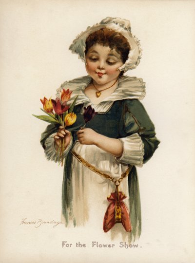 Til blomstershowet (farve litho) af Frances Brundage