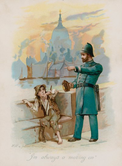 "Jeg er altid på vej" (chromolitho) af Frances Brundage