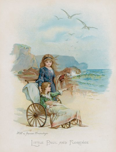 Lille Paul og Firenze (chromolitho) af Frances Brundage