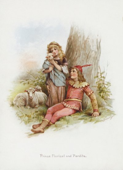 Prins Florizel og Perdita (chromolitho) af Frances Brundage