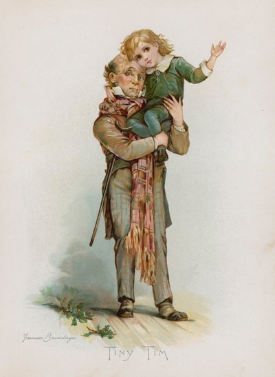 Tiny Tim (chromolitho) af Frances Brundage