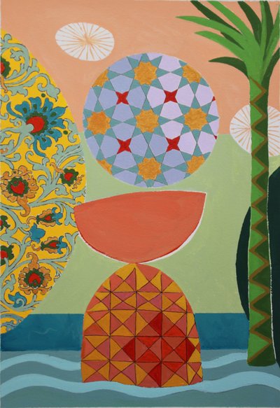 A Delicate Balance, 2022 (akryl på arkivakvarelpapir) af Frances Ferdinands