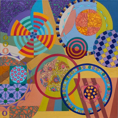 Baila Baila, 2024 (akryl på lærred) af Frances Ferdinands