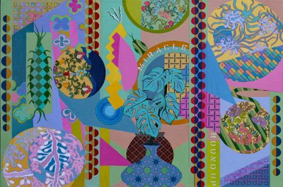 Jardin Sauvage, 2023 (akryl på lærred) af Frances Ferdinands