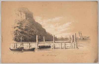 Fort Lee Landing, i: The New York Drawing Book, Containing a Series of Original Designs a..., 1847. af Frances Flora Bond Palmer