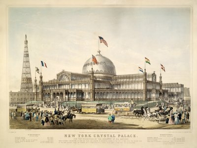 New York Crystal Palace, pub. 1853 af Currier & Ives af Frances Flora Bond Palmer