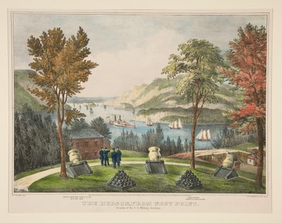 The Hudson, fra West Point. U.S. Military Academys grunde af Frances Flora Bond Palmer