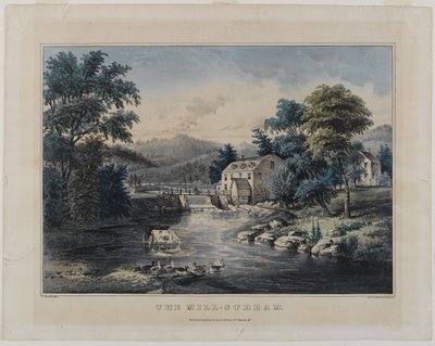 The Mill-Stream, udgivet af Currier & Ives, New York (håndfarvet litho) af Frances Flora Bond Palmer
