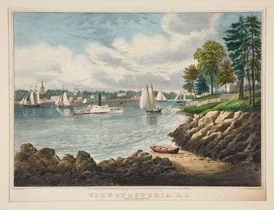 Udsigt over Astoria, L.I. fra New Yorks side af Frances Flora Bond Palmer
