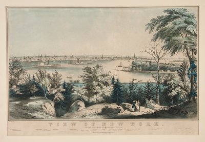 Udsigt over New York fra Weehawken-North River af Frances Flora Bond Palmer