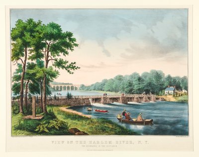 Udsigt over Harlem River, N.Y. af Frances Flora Bond Palmer