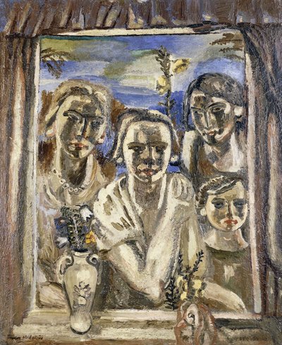 Familien, ca. 1926-1930 (olie på lærred) af Frances Hodgkins