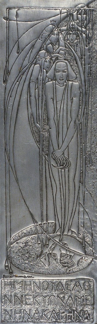 Repousse White Metal Plaque, 1893 (metal) af Frances Macdonald