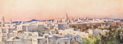 Aften, Kairouan (farvelitografi) af Frances Nesbitt