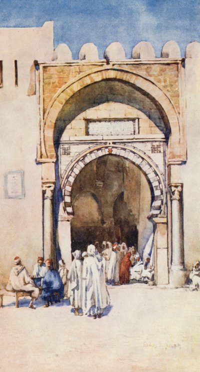 Maurisk port, Kairouan (farvelitografi) af Frances Nesbitt