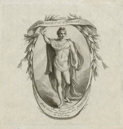Koncertbillet: til fordel for hr. Borghi af Francesco (after) Bartolozzi
