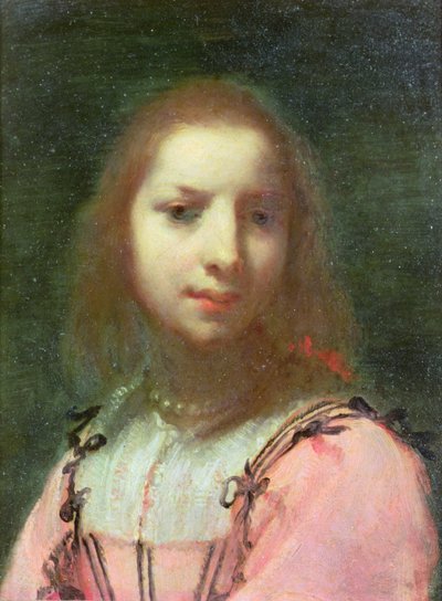 Portræt af en ung kvinde, ca. 1640 (olie på kobber) af Francesco (attr. to) Furini