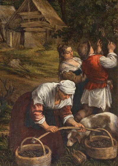 Høst, (Moses modtager de ti bud), (detalje af 65689), 1576 af Francesco Bassano