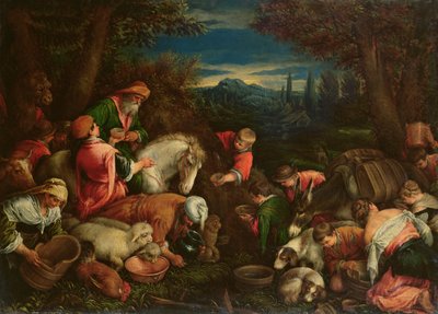Jakob og Laban ved Brønden, 1590 af Francesco Bassano