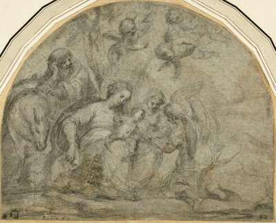 Hvil på flugten til Egypten af Francesco Albani